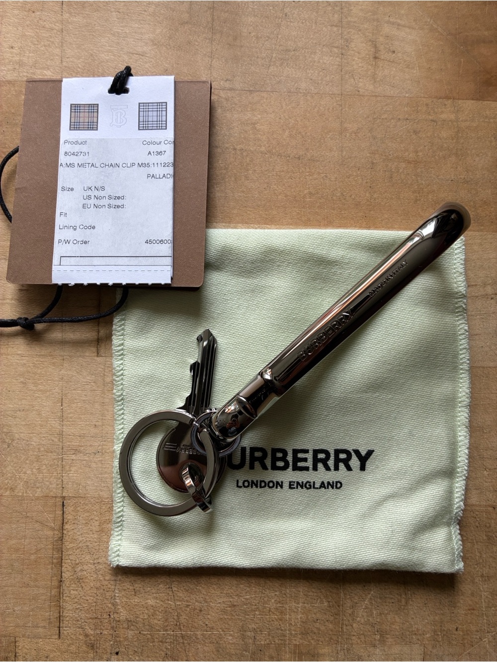 NWT & Dustbag $510 Burberry Keychain/Bag Charm